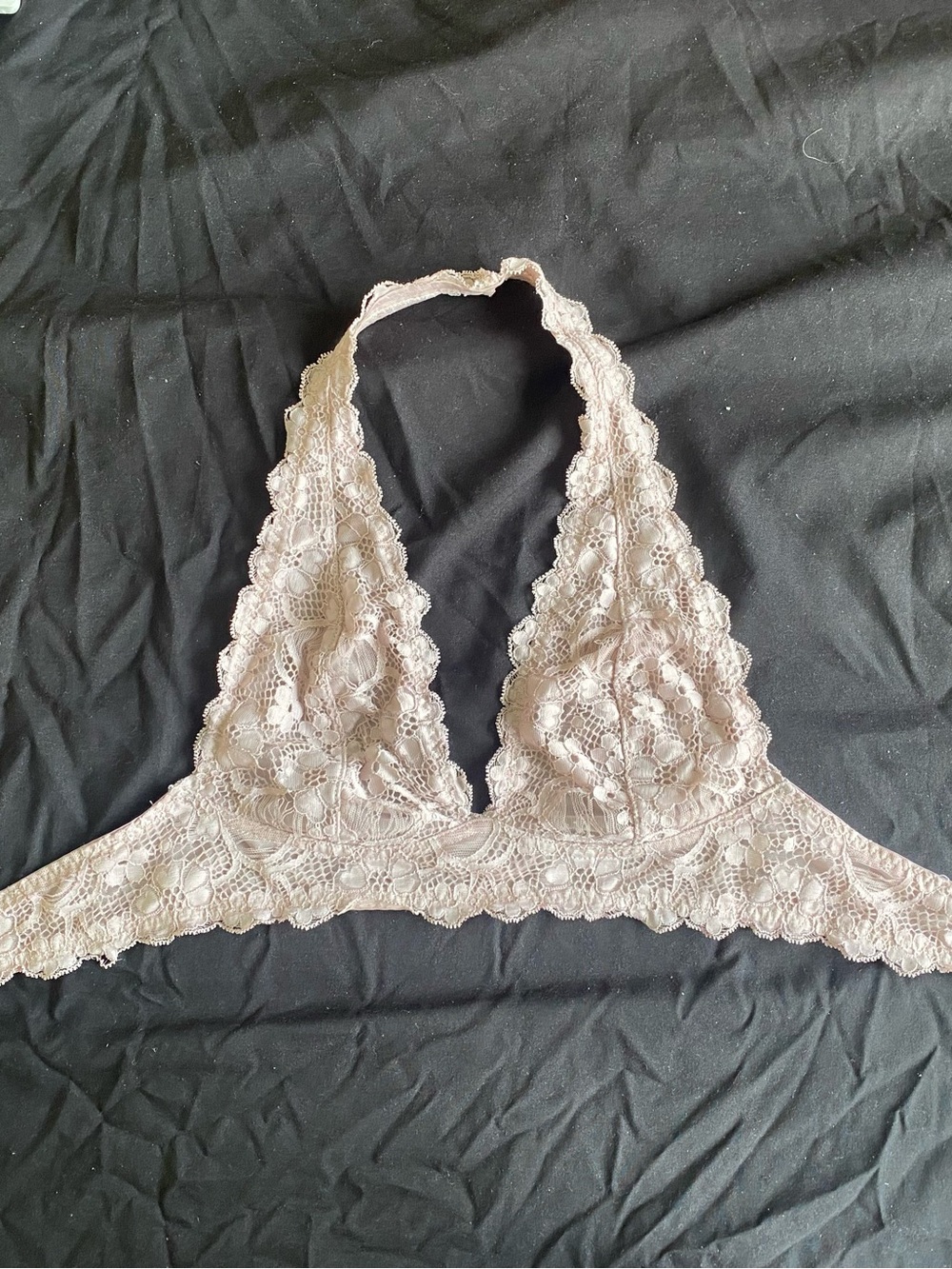 Free People Lace Halter Bralette in Light Taupe